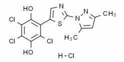 2-(3,5-Dimethylpyrazol-1-yl)-5-(2,5-dihydroxy-3,4,6-trichlorophenyl)thiazole hydrochloride