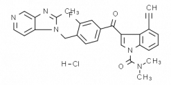4-Ethynyl-N,N-dimethyl-3-[3-fluoro-4-[(2-methyl-1H-imidazo-[4,5-c]pyridin-1-yl)methyl]benzoyl]-1H-indole-1-carboxamide hydrochloride