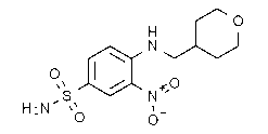 3-Nitro-4-[[(tetrahydropyran-4-yl)methyl]amino]benzenesulfonamide