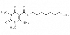 6-Amino-1,2,3,4-tetrahydro-1,3-dimethyl-2,4-dioxo-5-pyrimidinecarbothioic acid S-octyl ester