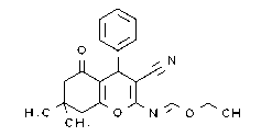 Methanimidic acid, N-(3-cyano-5,6,7,8-tetrahydro-7,7-dimethyl-5-oxo-4-phenyl-4H-1-benzopyran-2-yl)-, ethyl ester